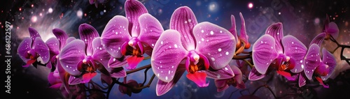 The radiant speckles on an orchid, each a tiny galaxy in a universe contained within the boundaries of its blossoms.