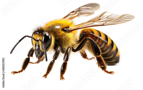 Tawny Mining Bee Soil Nesting Forager Isolated on a Transparent Background PNG