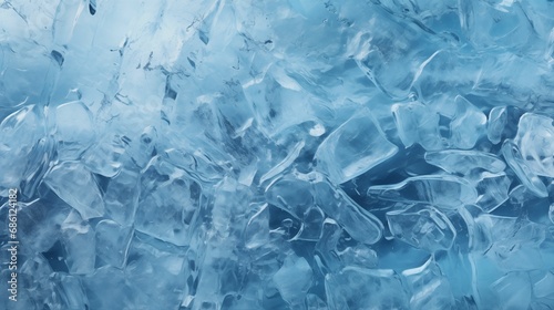 Texture of blue ice, forming a captivating winter background.
