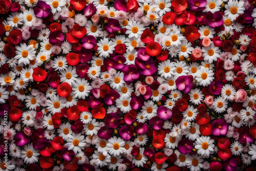 close up of flowers with rose petals