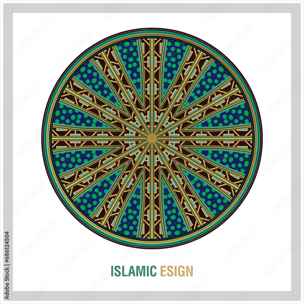  Islamic geometric Arabic Ornamental round pattern 