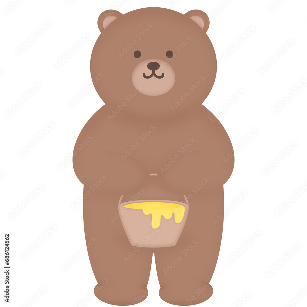 Fototapeta premium teddy bear with honey