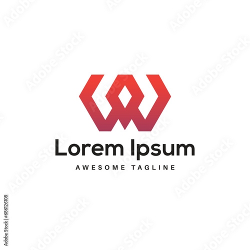 WO Letter Logo Design Free Icon
