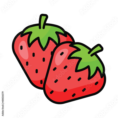 Take a look at this beautifully designed icon of strawberry, modern design style