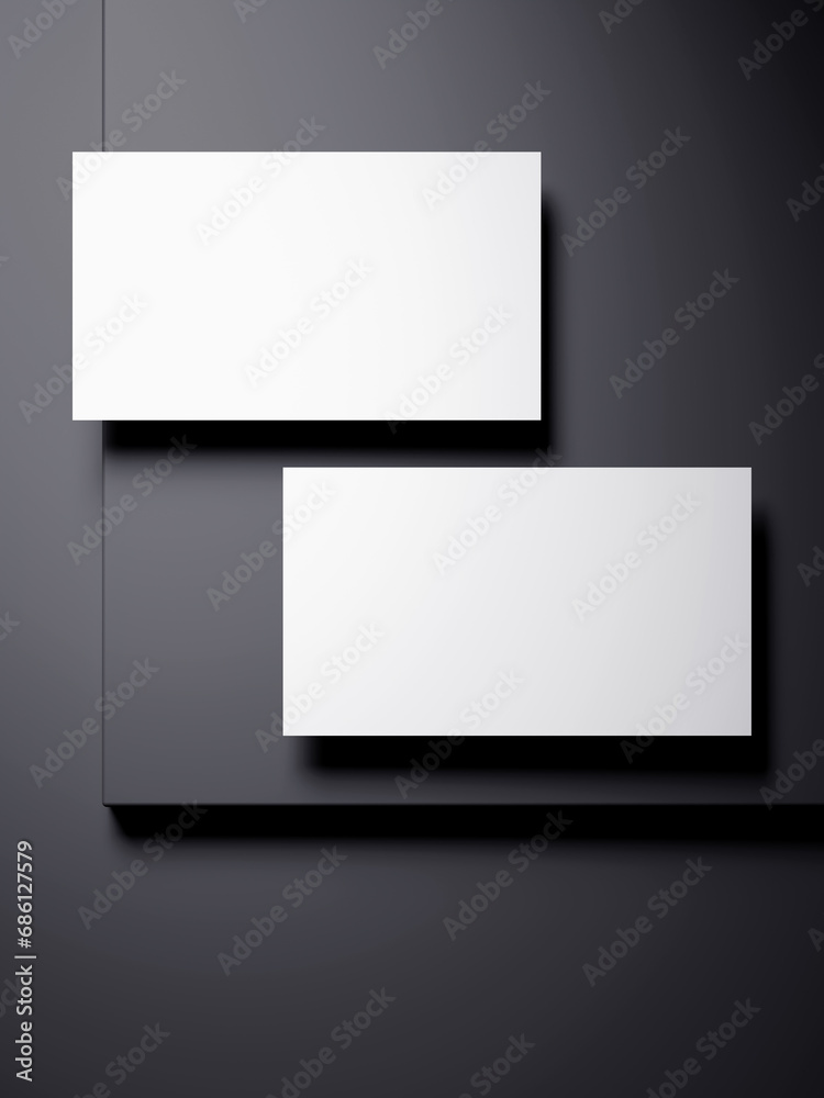 White business card with elegant dark background