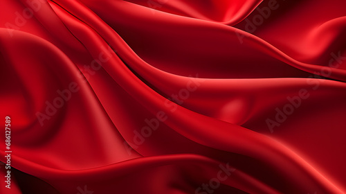 Rich Red Satin Fabric Close-up Texture