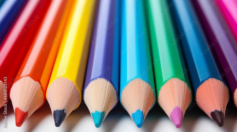 Image of multicolored pencils on a white background. Image of multicolored pencils on a white background.