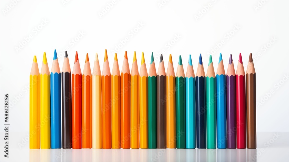 Image of multicolored pencils on a white background. Image of multicolored pencils on a white background.