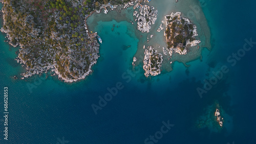 Kaleköy is a village of the Demre district in the Antalya Province of Turkey, located between Kaş and Demre, on the Mediterranean coast. Kaleköy faces the island of Kekova. 