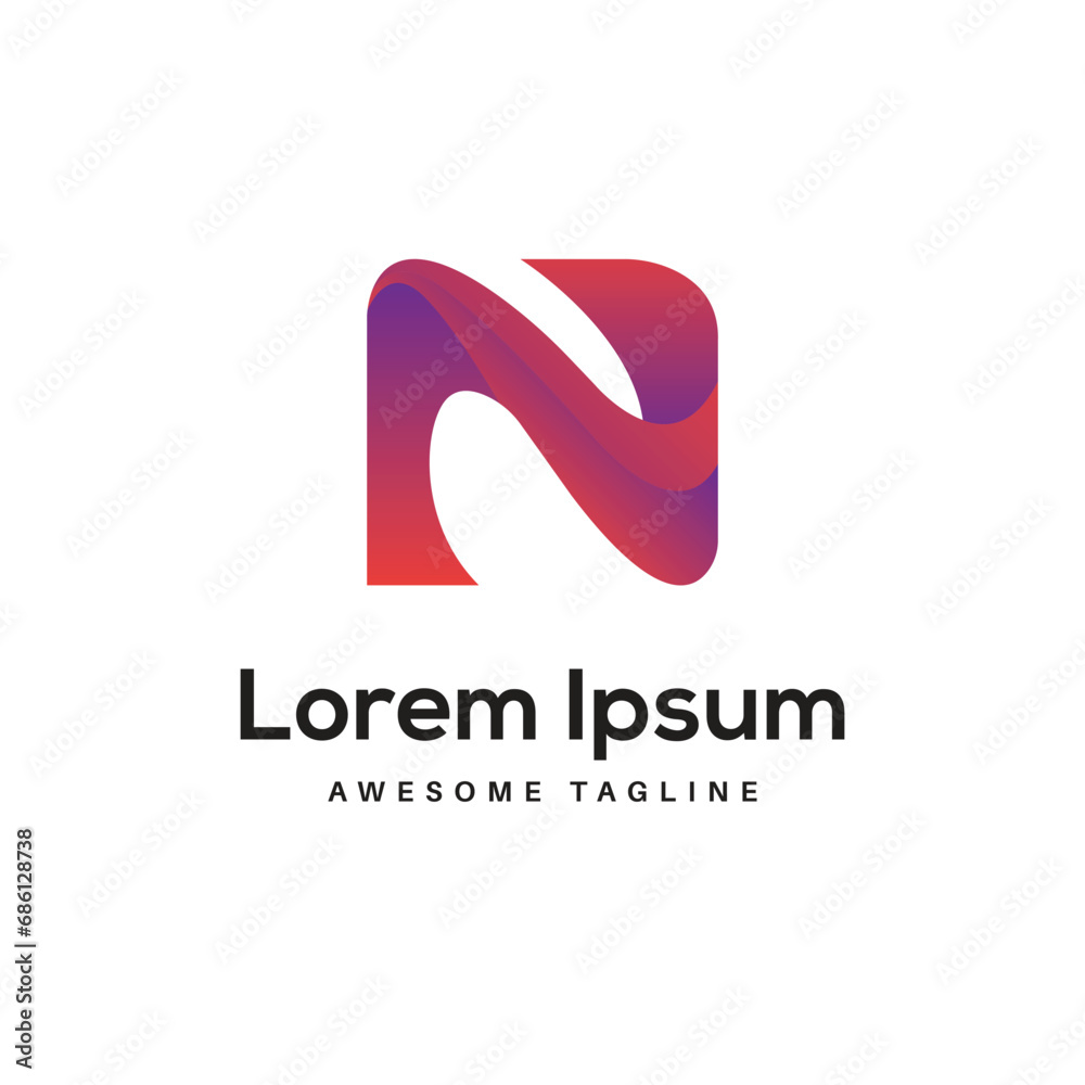 Fototapeta premium N Letter Logo Design Free Icon
