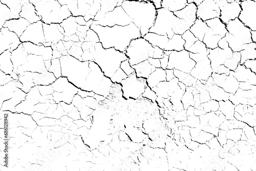 The ground cracks, fissure isolated on transparent background, png file format..