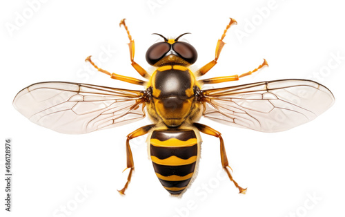 Hover Fly Yellowjacket wasp Isolated on a Transparent Background PNG © Haider