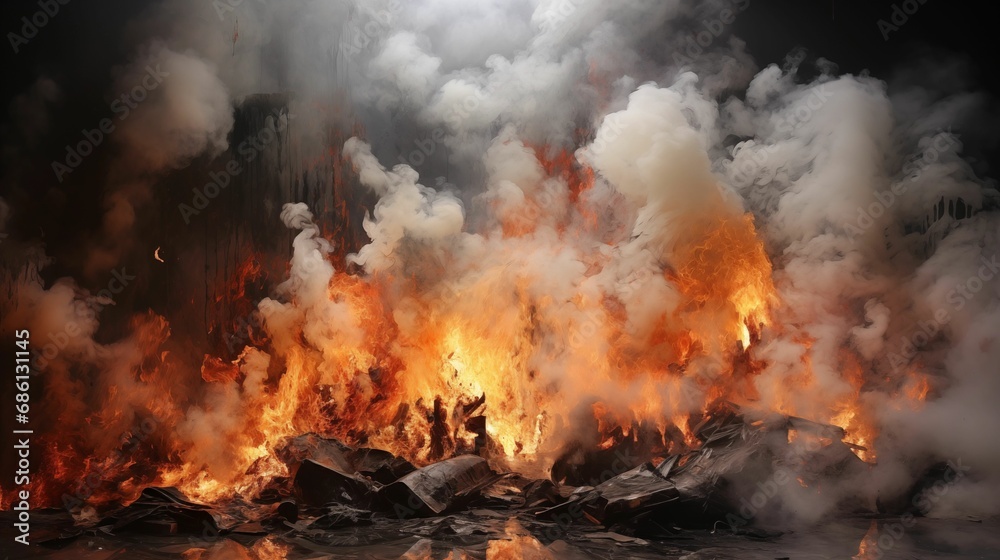 Image of burning garbage.