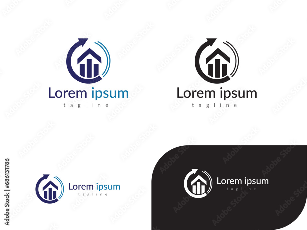 Vector icon template for a business finance logo Vector icon template for a business finance logo
