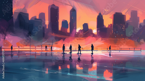 Cityscape Glaciers: A Winter Skating Wonderland