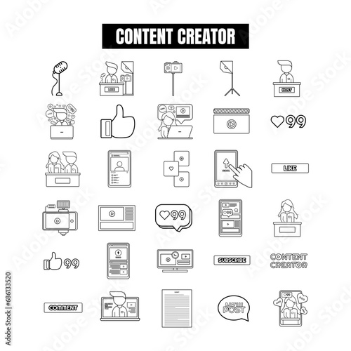 content creator illustration set