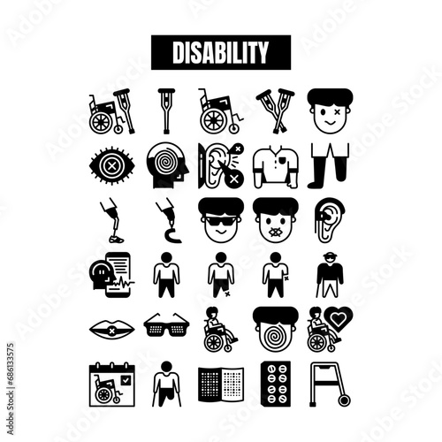 Persons with Disabilities icon set