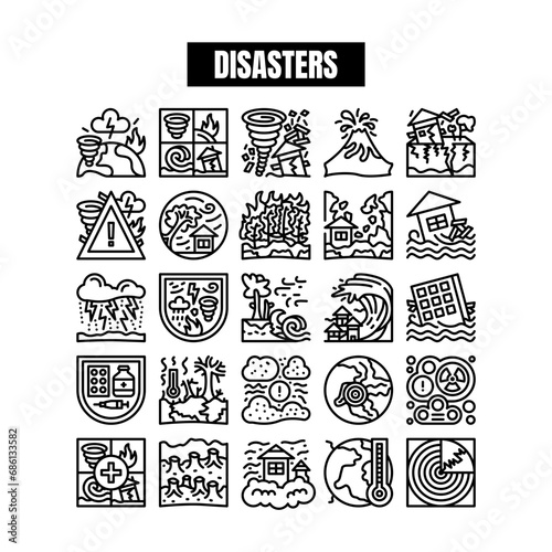 Natural Disasters icon set