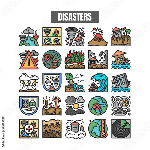 Natural Disasters icon set