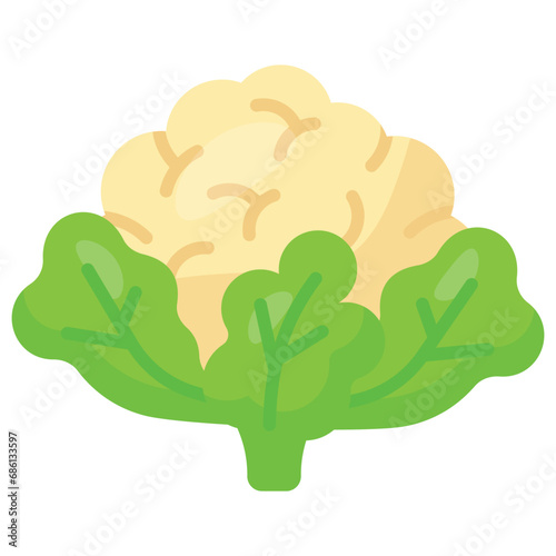 Fresh cauliflower with green leaves, healthy and organic food