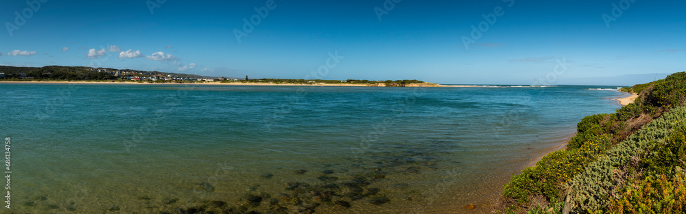 Stillbay river mouth estuary and the indian ocean