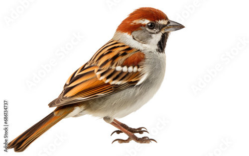 American Tree Sparrow Melodic Singer Isolated on a Transparent Background PNG.