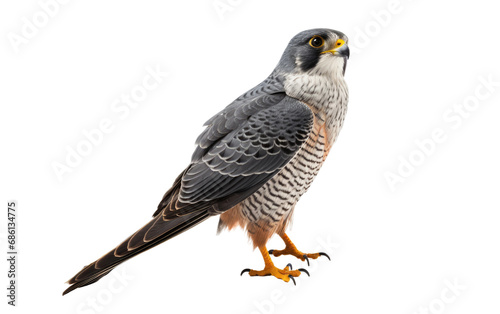 Amur Falcon Aerial Hunter Isolated on a Transparent Background PNG.