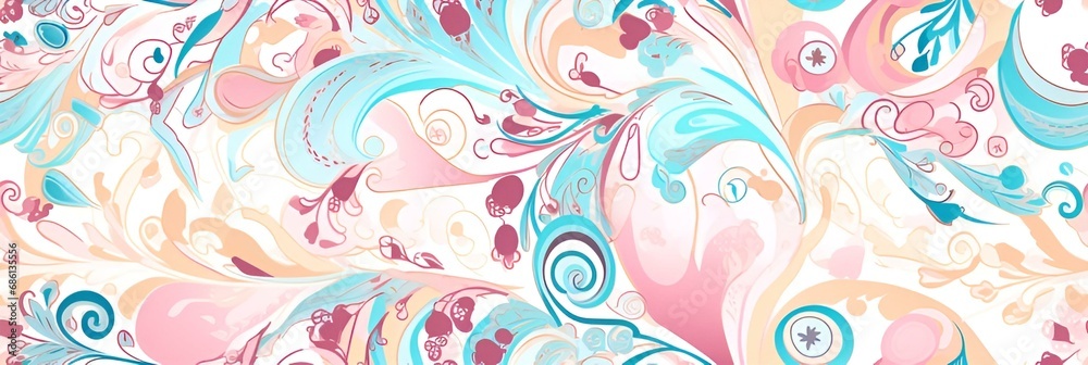 Paisley pattern in pastel colors | generative AI Paisley pattern in pastel colors | generative AI
