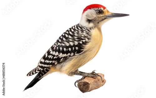 Ladder-backed Woodpecker Arid Woodland Percussionist Isolated on a Transparent Background PNG.