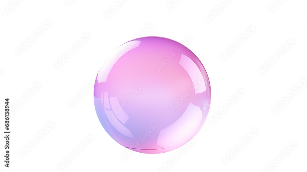 Fototapeta premium Bubble with pastel color. Isolated on Transparent background.