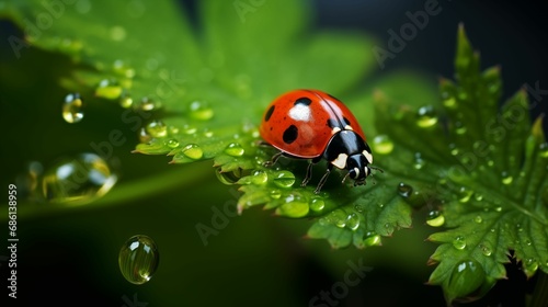 Image of a ladybug on a leaf. © kept