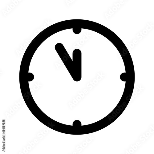 midnight clock line icon