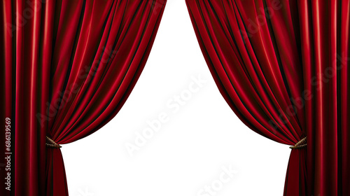Transparent Dramatic Unveiling: Theater or Cinema Opening the Curtain - Captivating Stock Image for Sale. Transparent background	 photo