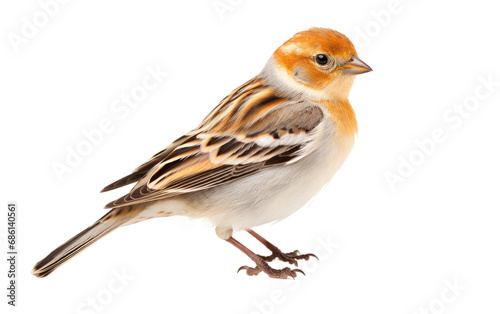 Snow Bunting Bird Arctic Wanderer Isolated on a Transparent Background PNG. photo