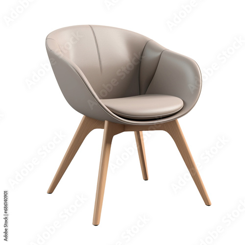 A modern chair in 3d with high resolution isolated on transparent background