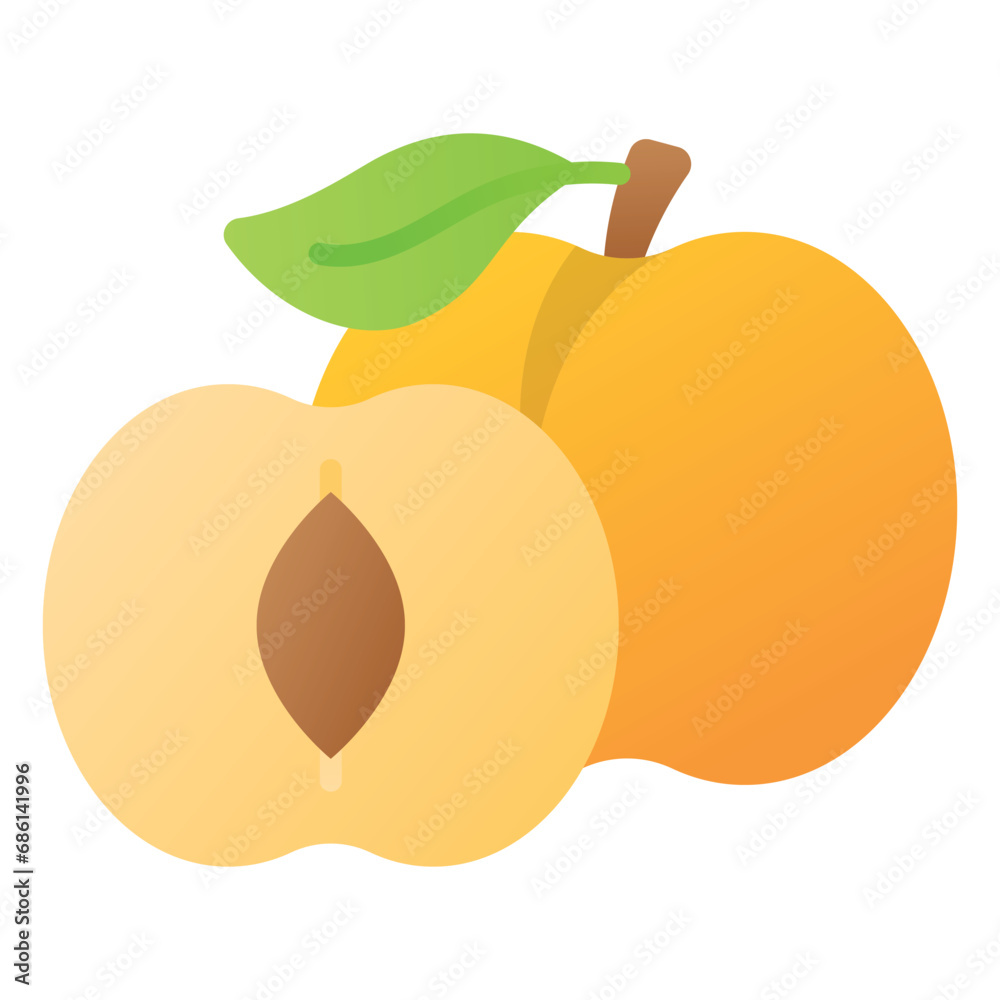 Wild apricot vector design, icon of healthy fruit Wild apricot vector design, icon of healthy fruit