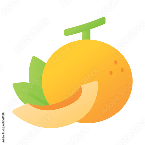 An amazing icon of melon in modern and trendy design style, ready to use vector