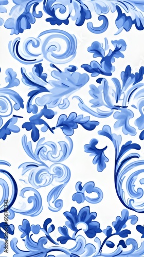 Portuguese Blue Tile Pattern | generative AI photo