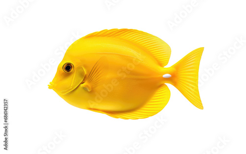 Yellow Tang Tropical Marine Jewel Isolated on a Transparent Background PNG.