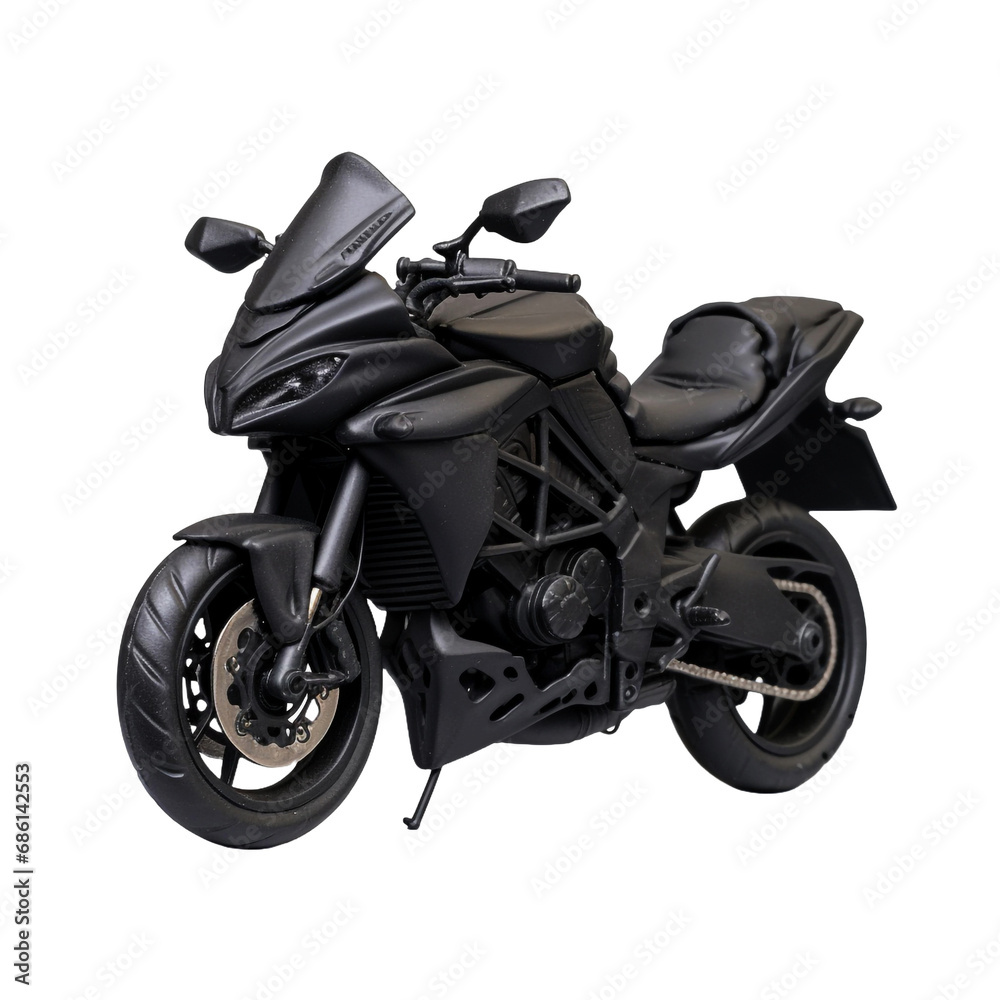 A motorcycle with a mask standing isolated on transparent background A motorcycle with a mask standing isolated on transparent background