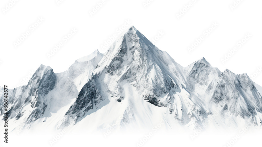 Snow mountain. Isolated on Transparent background.