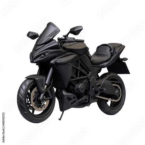 A motorcycle with a mask standing isolated on transparent background