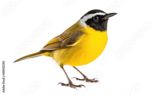 Yellowthroat Masked Songbird Isolated on a Transparent Background PNG.