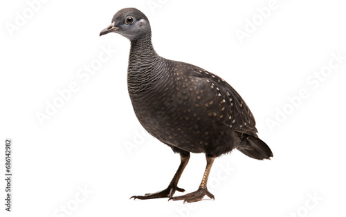 Black Tinamou Majestic Bird Isolated on a Transparent Background PNG.