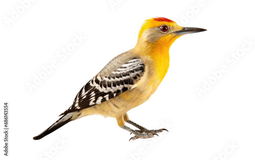 Golden Fronted Woodpecker Bark percussionist Isolated on a Transparent Background PNG. © Haider