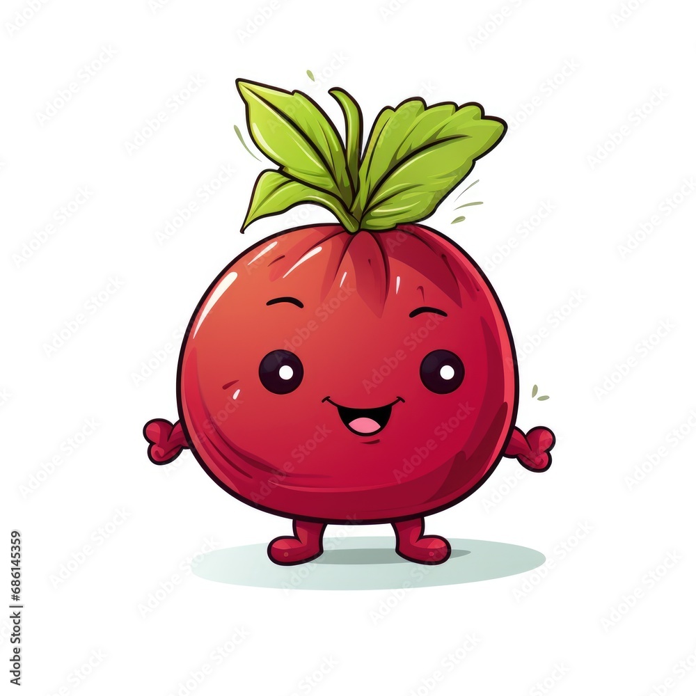 Cute cartoon 3d character beet with eyes on white background Cute cartoon 3d character beet with eyes on white background