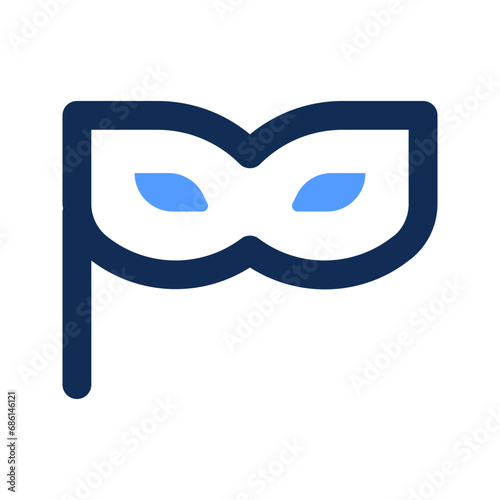 eye mask outline color icon