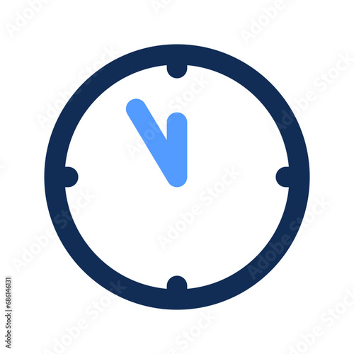 midnight clock outline color icon