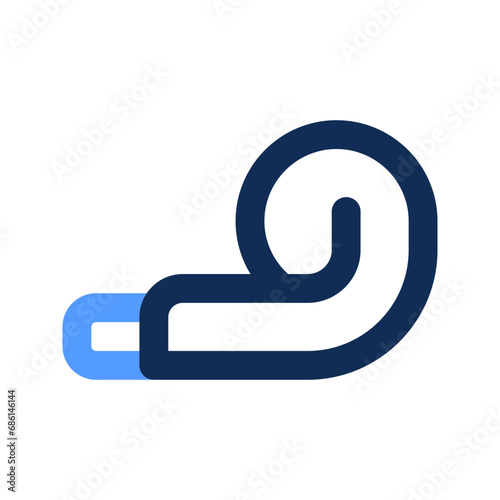 party blower outline color icon photo