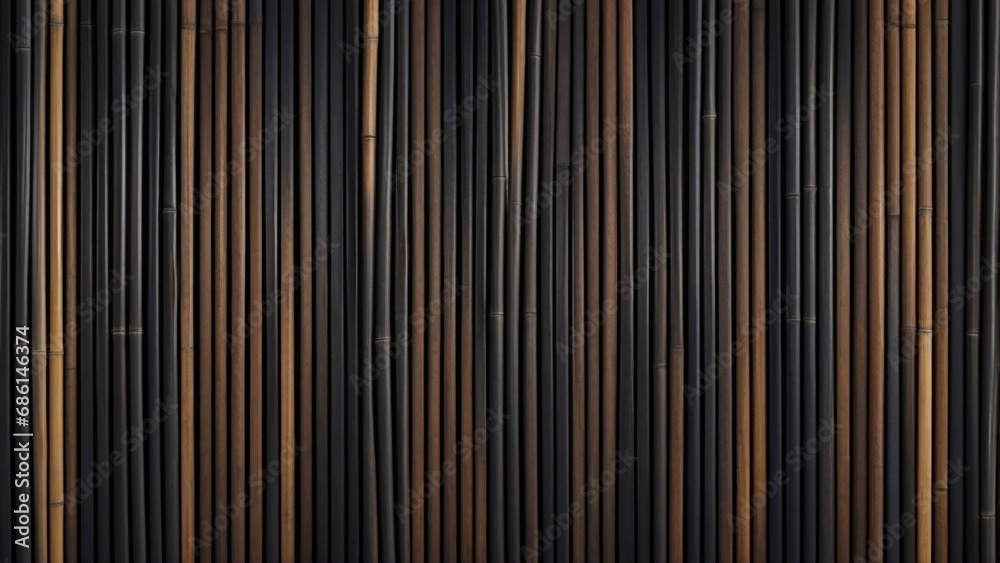 Black bamboo slat wide texture background Black bamboo slat wide texture background